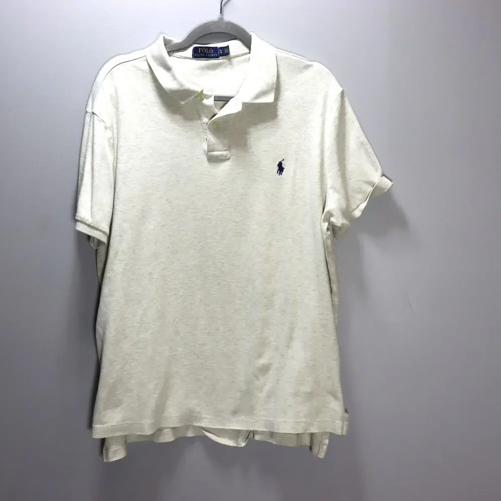 Polo Ralph Lauren‎ Oatmeal Polo Shirt Men’s XL Classic Preppy Cotton